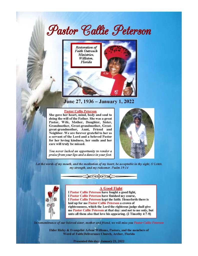 This image has an empty alt attribute; its file name is tribute-for-pastor-callie-peterson.jpg